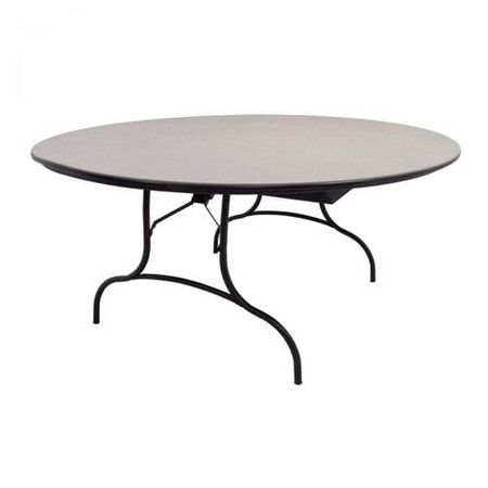 MITYLITE Plastic Folding Table, Gray, 66In. Round CT66GRB1